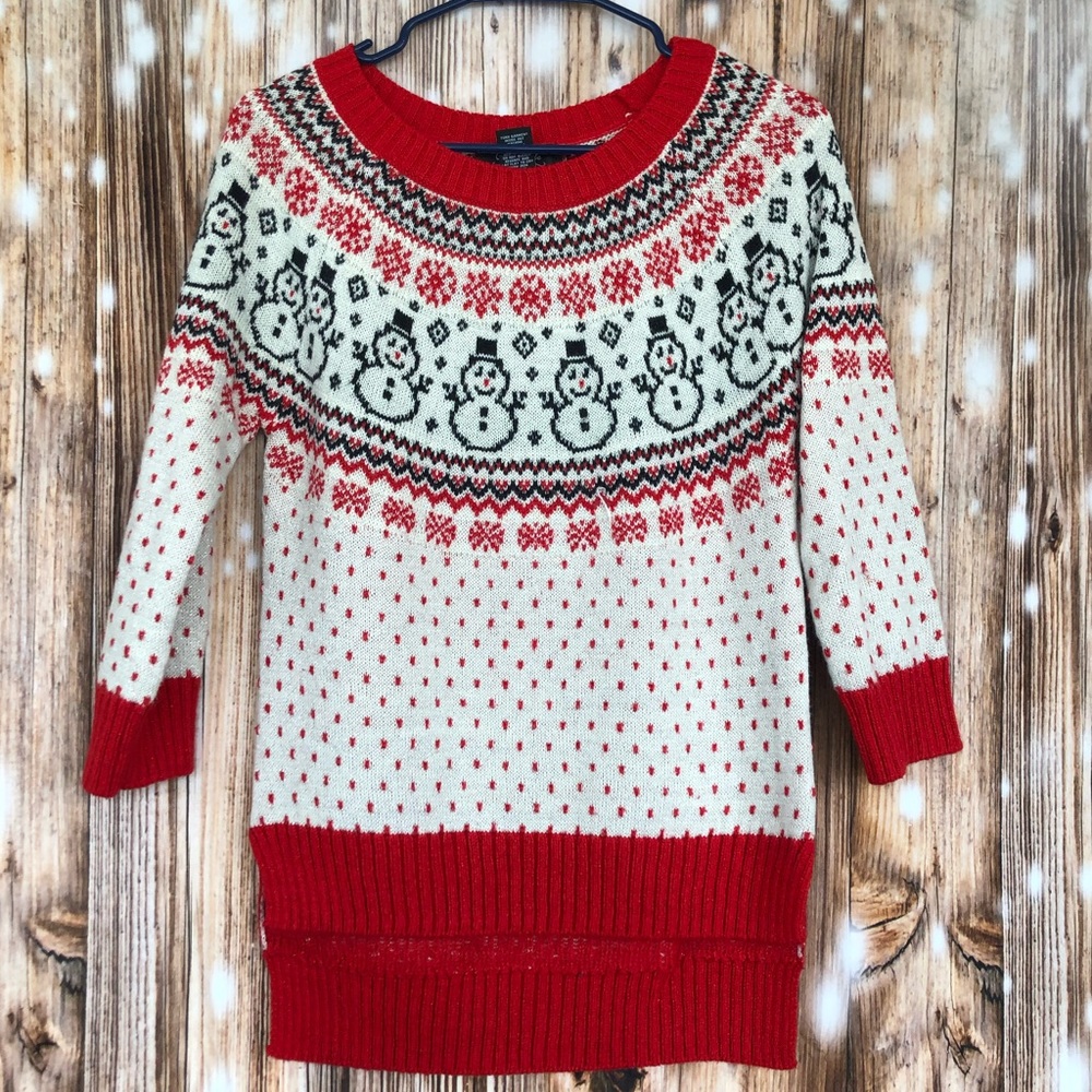 Crystal Kobe Vintage Snowman Ugly Christmas Sweater